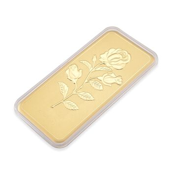 999er Goldfolie mit Rosen-Motiv, 100mg, 16x8cm