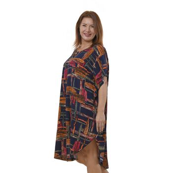 TAMSY - bedruckter Kaftan, One Size, geometrisches Muster