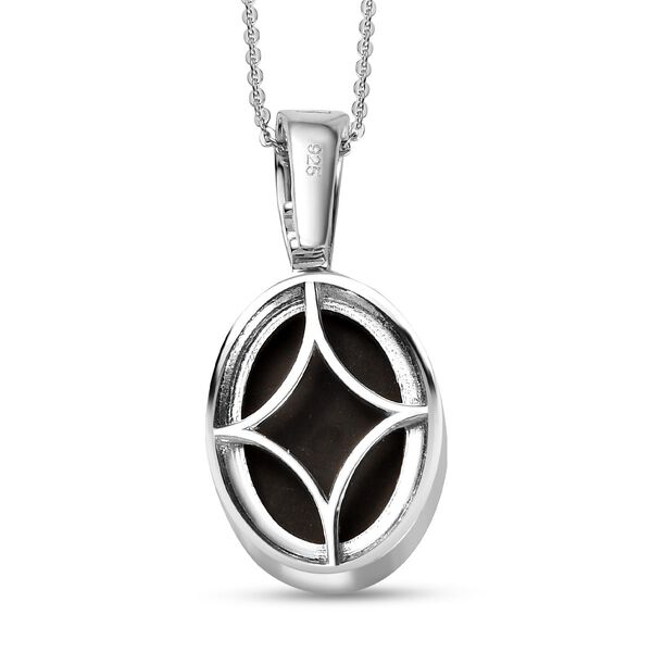 Kanadische Ammolit Anh&auml;nger mit Kette, 925 Silber, platiniert, ca. 7.30 ct image number 5