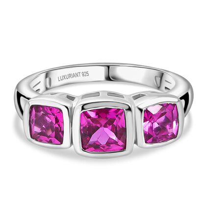 AAA Lab Grown Rosa Saphir Ring 925 Silber platiniert (Gr&ouml;&szlig;e 18.00) ca. 2.94 ct