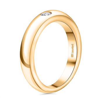 LUXURIANT VS EF Labor Diamant Ring, 925 Silber Gelbgold Vermeil - 0,15 ct.