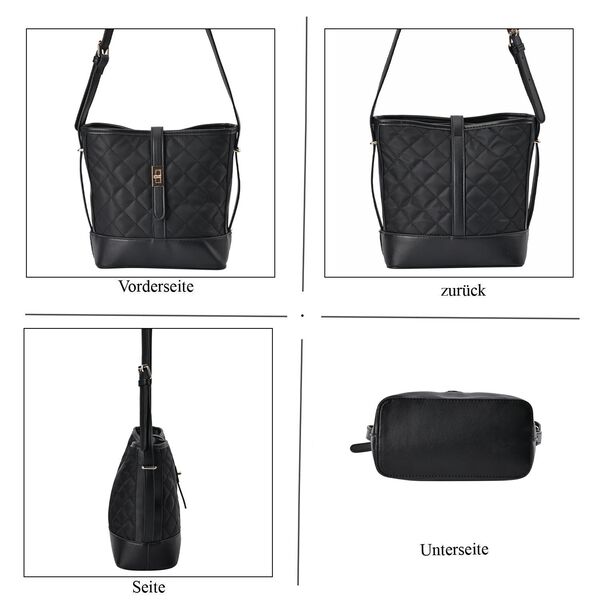 Gesteppte Umh&auml;ngetasche, Karomuster, beige image number 4