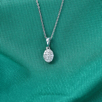 LUXURIANT DIAMOND - Lab Grown Diamant SI-GH Schmuckset ca. 50 cm 925 Silber Rhodiniert ca. 0.15 ct