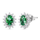 Luxuriant - AAA Lab Created Kolumbianischer Smaragd, Moissanit Ohrringe 925 Silber rhodiniert ca. 1.03 ct