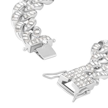 Wei&szlig;es Kristall-Armband, ca. 18.5 cm, silberfarben