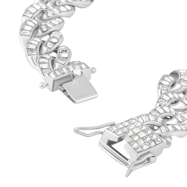 Wei&szlig;es Kristall-Armband, ca. 18.5 cm, silberfarben image number 2