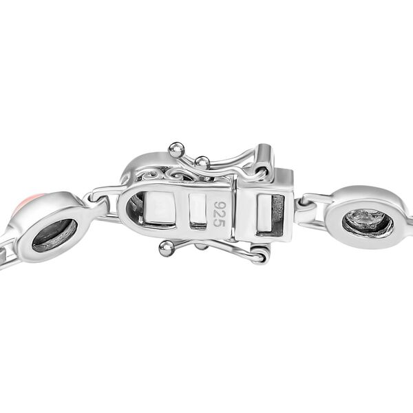 Flamingo Mondstein Armband ca. 19 cm 925 Silber rhodiniert ca. 10,03 ct. image number 4