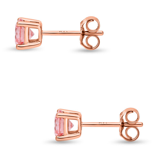 LUXURIANT SGL zertifizierte VS rosa Labor Diamant Ohrringe in 585 Roségold- 1 ct. image number 5