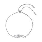 Weißes Zirkonia Armband, ca. 15.25 cm, Messing