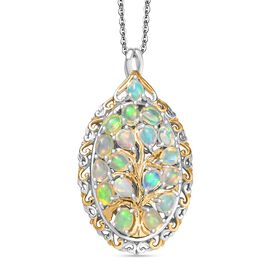 AA Natürlicher, äthiopischer Welo Opal Schmuckset 925 Silber rhodiniert ca. 2,07 ct.