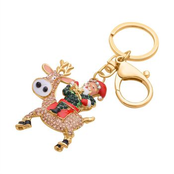 Weihnachtlicher Kristall Schl&uuml;sselanh&auml;nger, emailliert