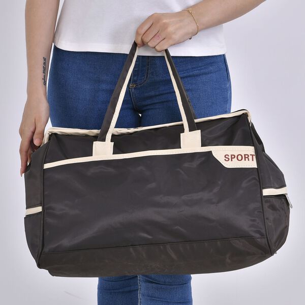 Elegante Nylon-Reisetasche mit Großem Stauraum, Größe: 48 x 22 x 29 cm, Grau image number 3