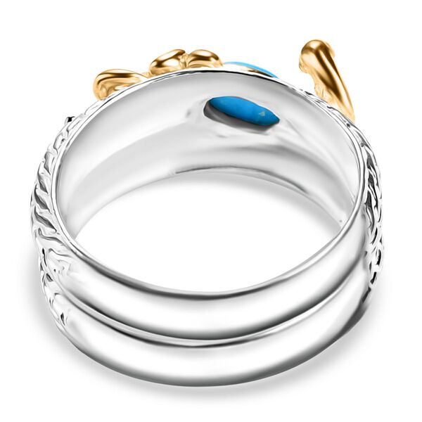 Royal Bali Kollektion- Amerikanischer natürlicher Sleeping Beauty Türkis Pfau Ring - 0,83 ct. image number 4