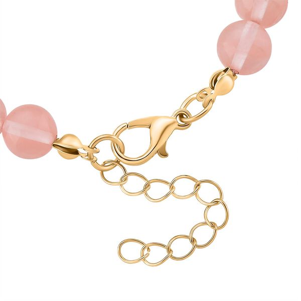 Kirsche Quarz, Weiße Keshi Perle Armband, ca. 18cm mit 5cm extender, Reine Legierung goldfarben image number 4