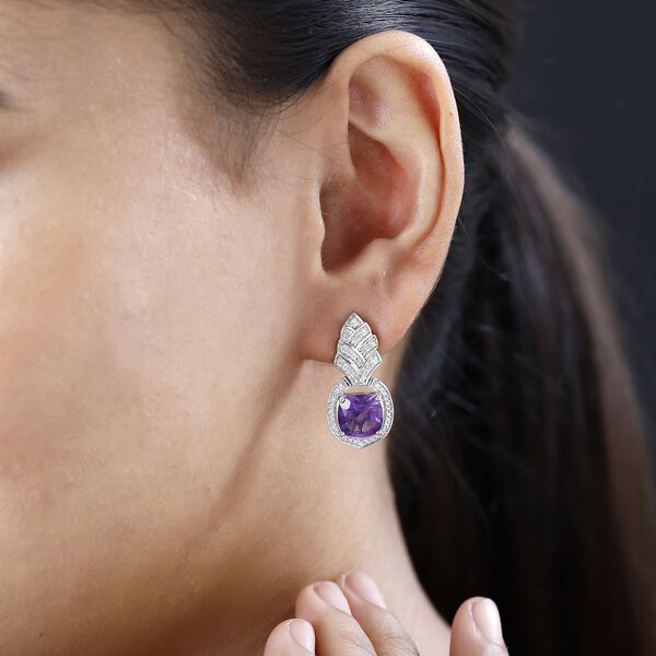 Afrikanische Amethyst und Zirkon-Ohrringe - 6,22 ct. image number 3