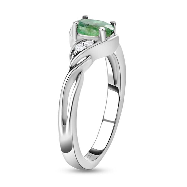 2er-Set-Kagem sambischer Smaragd-Anh&auml;nger und Ring, 925 Silber platiniert, 0,90 ct. image number 5