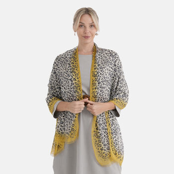 LA MAREY Signature Set mit Seidenschal und Seidentropfen-Ohrringen, 100% Maulbeerseide, 65 x 170 cm, Orange