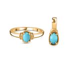 AA Sleeping Beauty Türkis Schmuckset 925 Silber Gelbgold Vermeil ca. 0,70 ct.