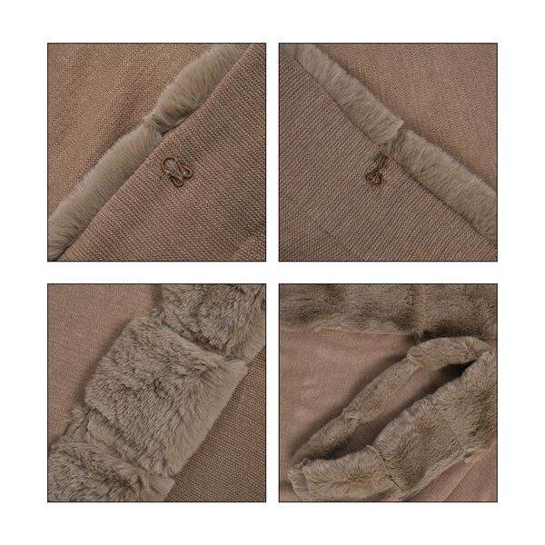 LA MAREY - Stilvoller langer Mantel mit Kunstfell image number 7