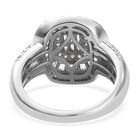 Diamant Cluster Ring 925 Silber Platin-Überzug image number 4