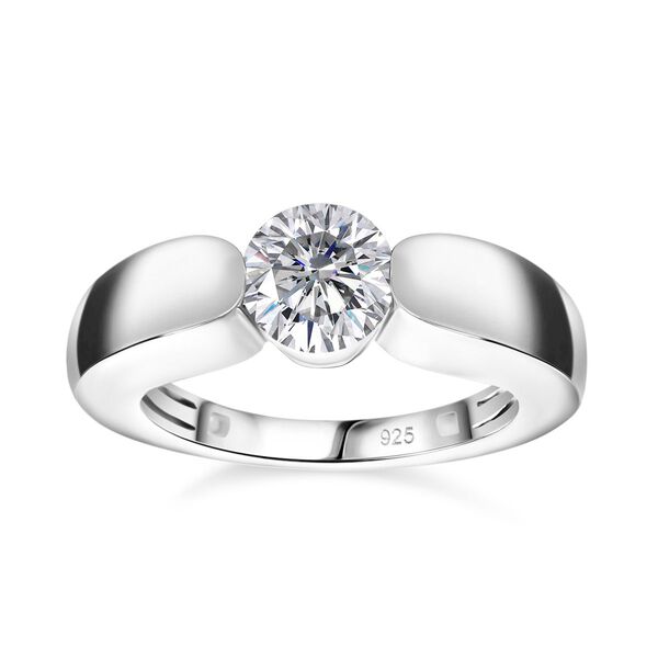 Moissanit Ring, 925 Silber  platiniert  - 0,94 ct. image number 10