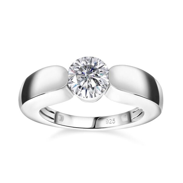 Moissanit Ring, 925 Silber platiniert - 0,94 ct. image number 10