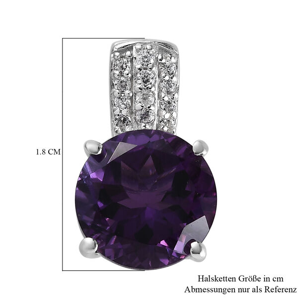 Afrikanischer Amethyst und Zirkon Anh&auml;nger 925 Silber platiniert image number 6
