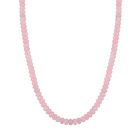Rosenquarz Halskette, ca. 45 cm+ 5 cm extender, Reiner Edelstahl, ca. 200.00 ct