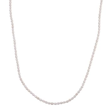 D'Joy wei&szlig;e S&uuml;&szlig;wasser Perle 45+5cm Halskette