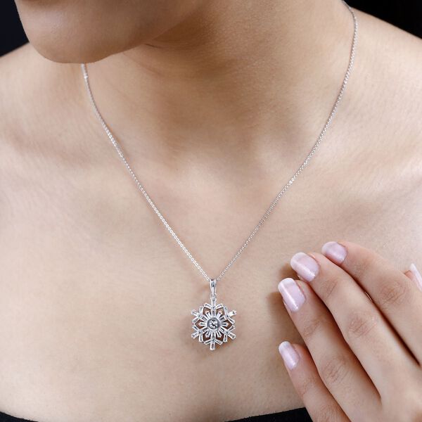 Wei&szlig;e Topas-Schneeflocken-Anh&auml;nger - 2,10 ct. image number 2