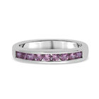 Rosa Saphir Half Eternity Band Ring 925 Silber platiniert (Größe 16.00) ca. 0,69 ct