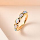 Natürlicher, äthiopischer Opal-Ring, 925 Silber vergoldet  ca. 0,73 ct image number 1