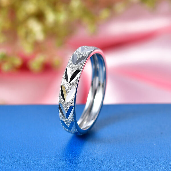 D'Joy platinierter 925 Silber Bandring image number 1