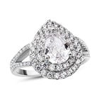 Lustro Stella - Weißer Zirkonia-Ring, 925 Silber rhodiniert (Größe 17.00) ca. 3.16 ct