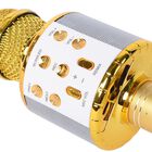 Multifunktions Karaoke Mikrofon und Bluetooth Lautsprecher mit sprachgesteuerten LED - Lichter und Sound - Echo, Gold image number 3