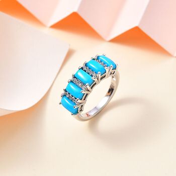 AA Sleeping Beauty T&uuml;rkis und Zirkon Ring - 2,31 ct.