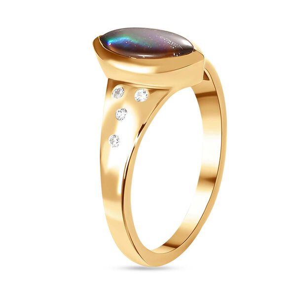 Ammolit und wei&szlig;er Zirkon-Ring - 1,18 ct. image number 5