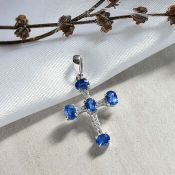 D'Joy AA Nat&uuml;rlicher Kaschmir Kyanit und Moissanit Anh&auml;nger - 1,31 ct.