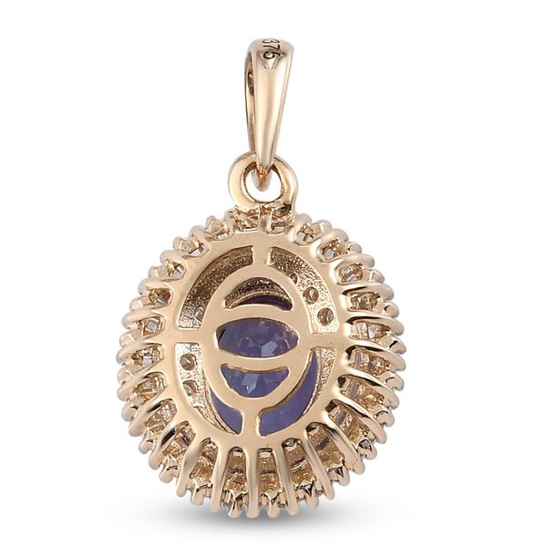 AA Tansanit und Diamant-Halo-Anhänger, 375 Gelbgold ca. 1,58 ct image number 5