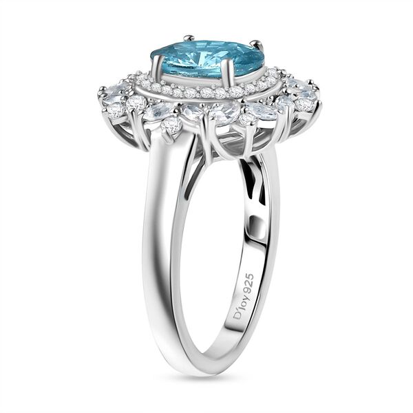 D'Joy blauer und wei&szlig;er Zirkon Ring - 3,96 ct. image number 3