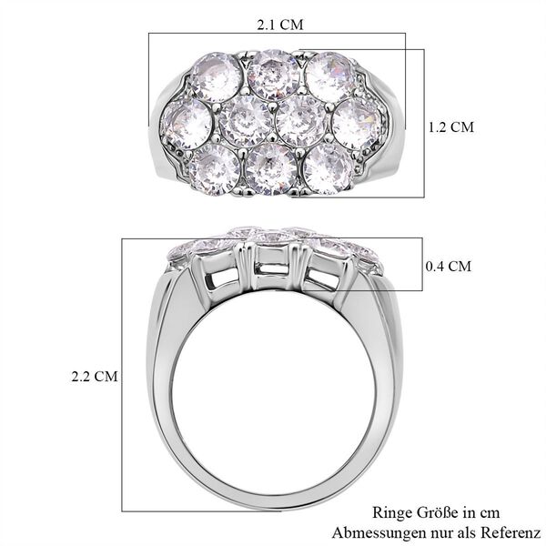 Weißer Zirkonia Ring, reiner Edelstahl (Größe 16.00) image number 7