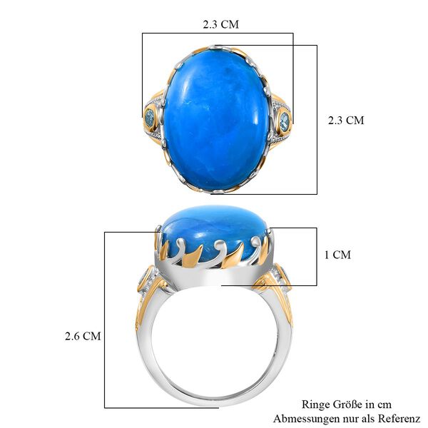 AA Opalina, Schweizer Blautopas Ring, 925 Silber, zweifarbig, (Gr&ouml;&szlig;e 21.00) ca. 13.75 ct image number 7