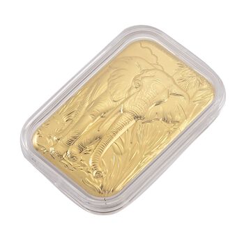 EXKLUSIVES GESCHENK 999er Goldbarren mit Elefant-Motiv, 10mg