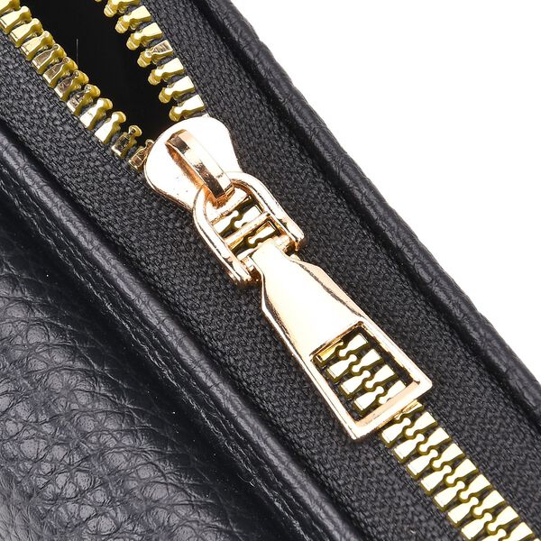 Crossbody-Tasche mit Klappfach, gemustertem Trageriemen und RFID-Schutz - 19x5x11 cm, Schwarz image number 6