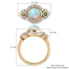 Natürlicher Äthiopischer Opal und Sambischer Smaragd Ring 925 Silber vergoldet  ca. 1,52 ct image number 6