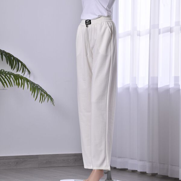 Strickhose f&uuml;r Damen mit Metallketten, Einheitsgr&ouml;&szlig;e, Wei&szlig; image number 3