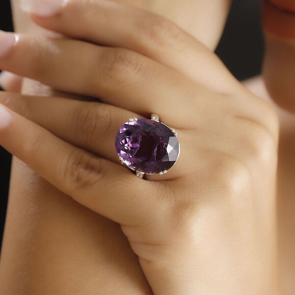 Afrikanischer Amethyst und Zirkon Ring - 24,74 ct. image number 3