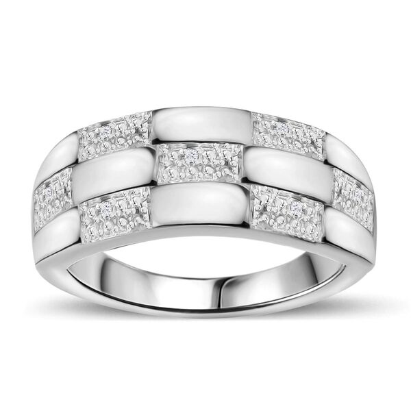 Wei&szlig;es Diamant-Schmuckset, Silberton - 0,11 ct. image number 4