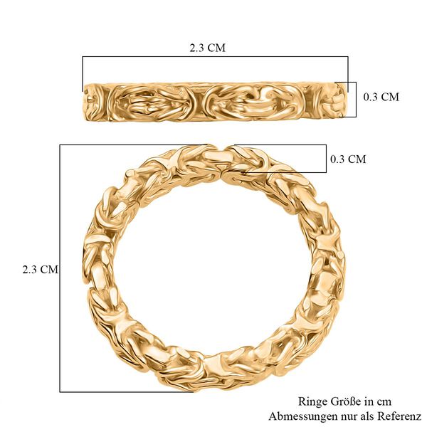 Handgefertigter Bandring im byzantinischen Ketten-Design, 925 Silber 750 Gelbgold Vermeil image number 6