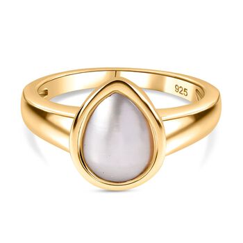 S&uuml;&szlig;wasser Perle Ring 925 Silber 750 Gelbgold Vermeil (Gr&ouml;&szlig;e 17.00)